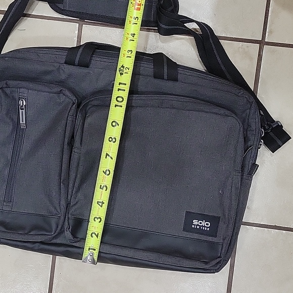 Solo New York Gray Laptop Bag, Converts To Backpack  Hybrid Briefcase 15.6" - Picture 7 of 7